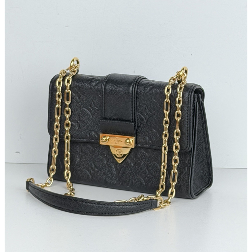 Louis Vuitton Saint Sulpice PM Bag in Black Leather LV Monogram 2018 C6